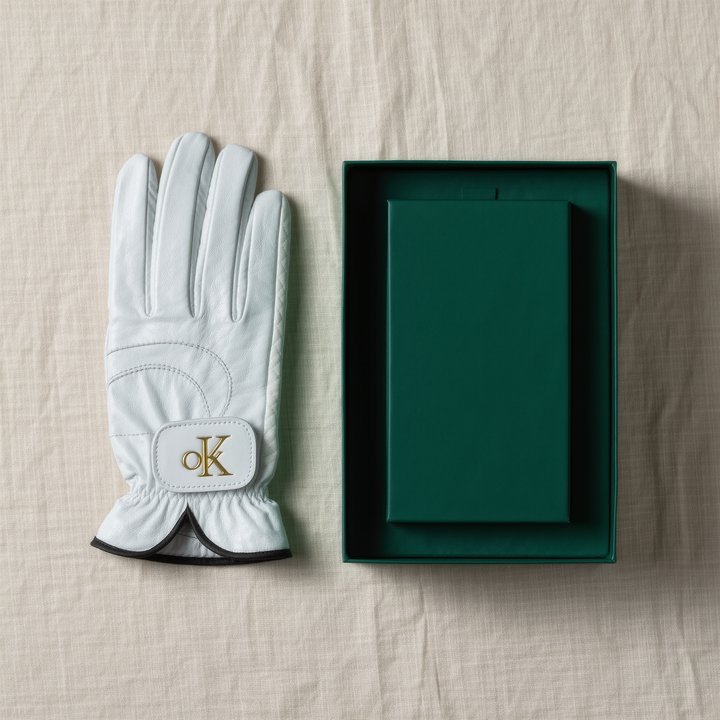 A finished GolfingFam personalised golf glove